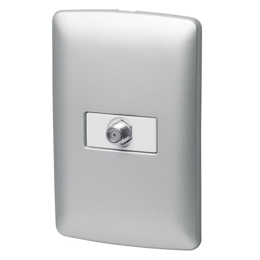 [46485] Placa armada con conexión para TV, plata, línea Italiana PA-TV-IP