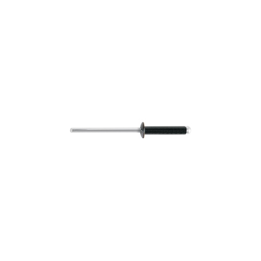 [46564] Bolsa c/50 remaches 1/8'x1/2' negros de aluminio, ala 1/4' R-48BN