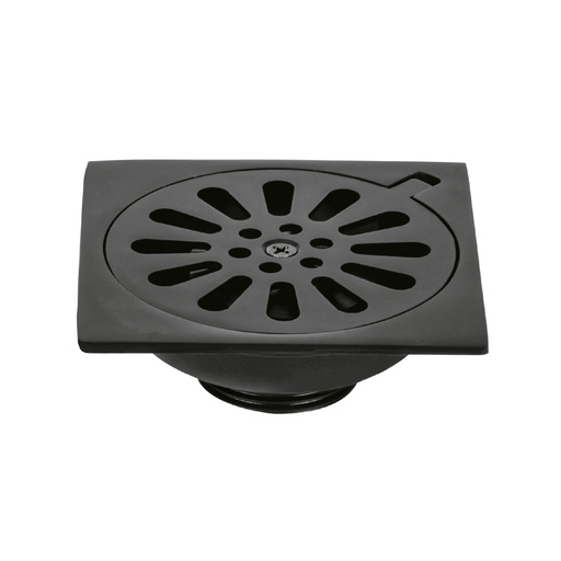 [46596] Resumidero cuadrado 4 x 4', latón, negro, FOSET AQUA RS-604M