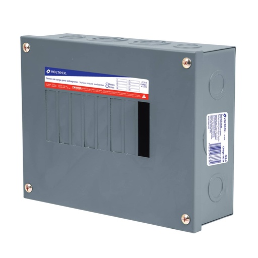 [47334] Centro de carga metálico 8 polos 100A de sobreponer, VOLTECK CCS-8
