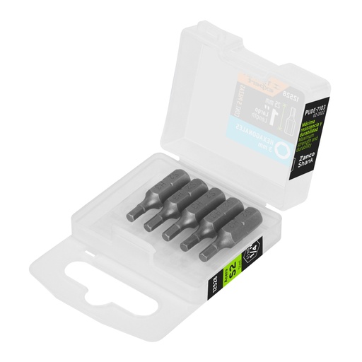 [12528] Estuche con 5 puntas hexagonales de 3 mm largo 1', EXPERT PUDE-7103