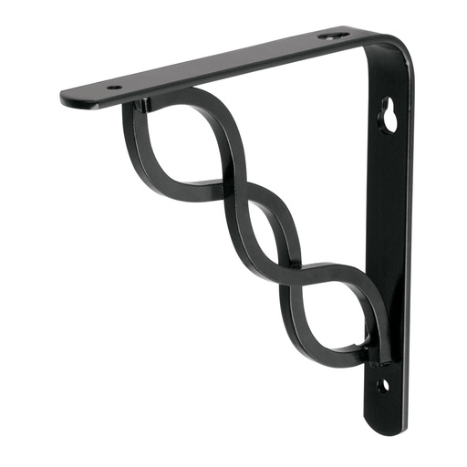 [47700] Ménsula reforzada negra 6 x 6', diseño trenza, FIERO MED-6NT