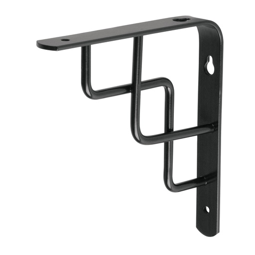 [47702] Ménsula reforzada negra 6 x 6', diseño escalera, FIERO MED-6NE