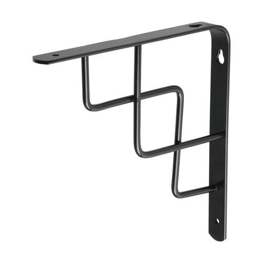 [47703] Ménsula reforzada negra 8 x 8', diseño escalera, FIERO MED-8NE