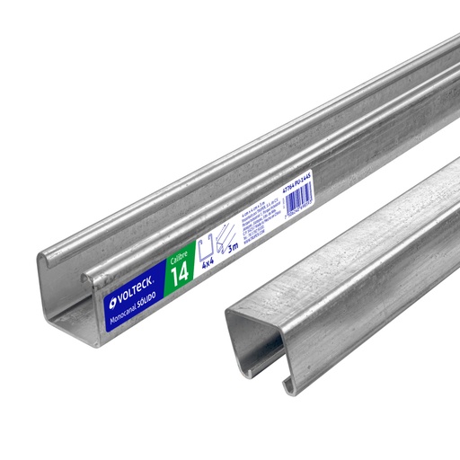 [47764] Perfil monocanal sólido de 3 m, 4 x 4 cm cal. 14, VOLTECK PU-144S