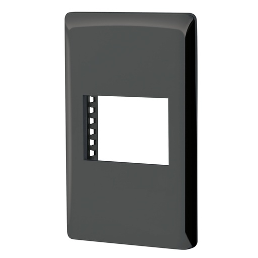 [47871] Placa negra de 1 ventana 1.5 módulos, línea Lisboa, Volteck PPSE15-LN