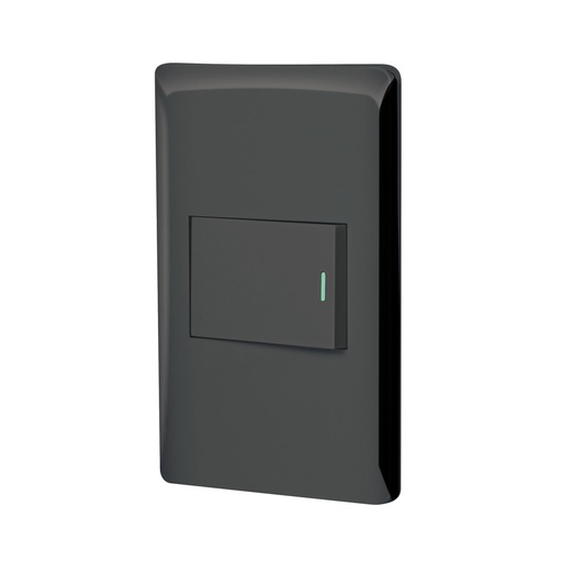 [47891] Placa armada negra 1 interruptor 1.5 módulos, Lisboa PA-APSE15-LN