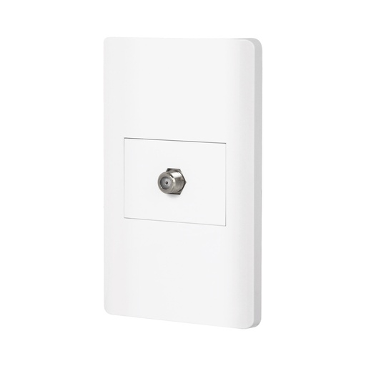 [47972] Placa armada blanca 1 toma de TV, 1.5 módulos, Lisboa PA-TV-LB