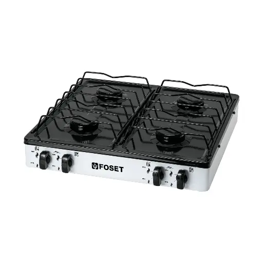 [48150] Parrilla de gas de sobreponer 4 quemadores, blanca, FOSET PAGA-4B