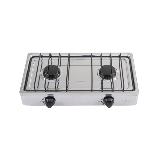 [48234] Parrilla de gas de sobreponer 2 quemadores, inox, FOSET PAGA-2X