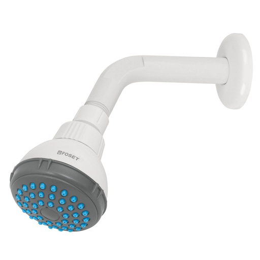 [48293] Regadera plástica redonda 2-1/2' gris-blanca, FOSET BASIC R-516