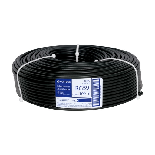 [48473] Metro de cable coaxial RG59 en rollo de 100 m, VOLTECK CABCO-59