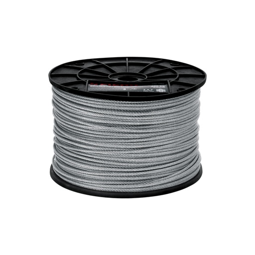 [48797] Metro de cable rígido 1/8' de acero 7x7 hilos, 300 m, FIERO CAB-1/8R3