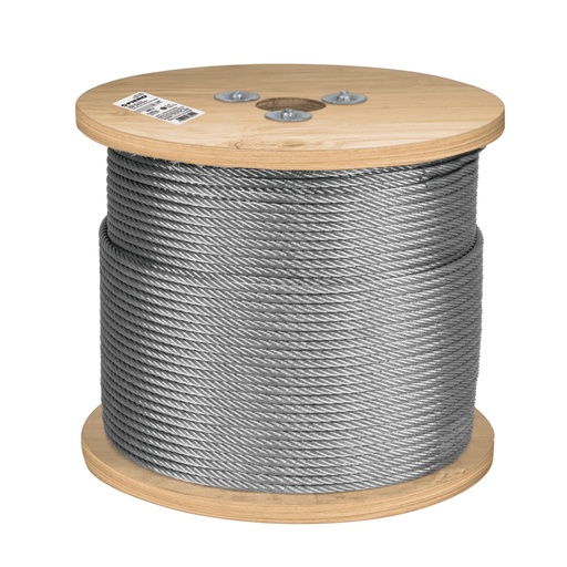 [48799] Metro de cable rígido 1/4' de acero 7x7 hilos, 300 m, FIERO CAB-1/4R3