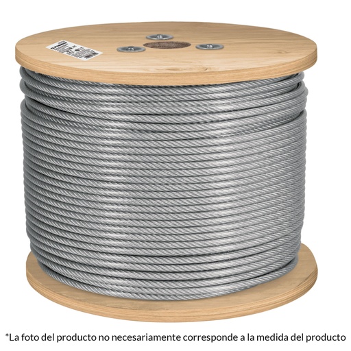 [48810] Metro cable flexible 1/8' acero 7x19 recubierto PVC, 300 m CAB-1/8FX3