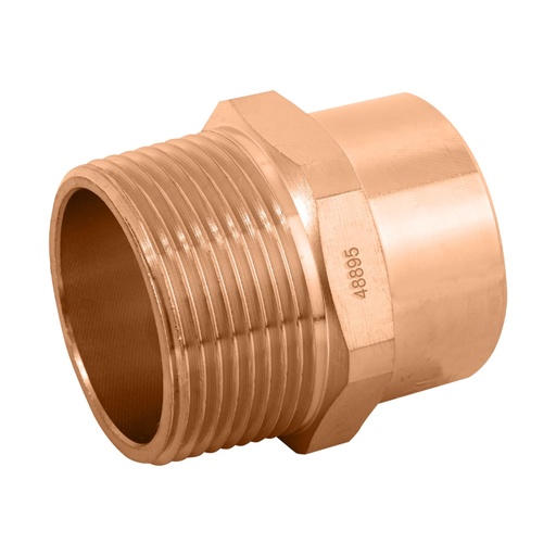 [48895] Conector de cobre, rosca exterior 1-1/4', FOSET CC-614