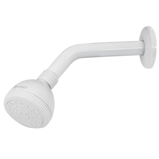 [49269] Regadera plástica redonda 2-1/2' blanca, FOSET BASIC R-500