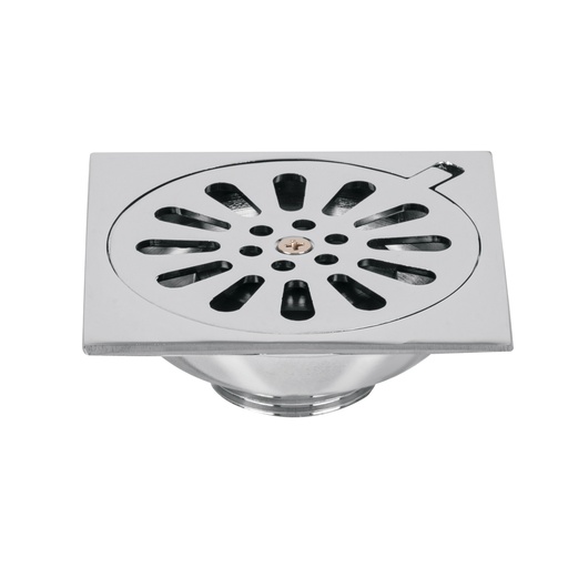 [49270] Resumidero cuadrado 4 x 4', latón, cromo, FOSET AQUA RS-604