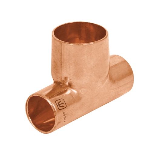 [49741] Tee reducida de cobre 1/2' x 1/2' x 3/4', FOSET CC-721