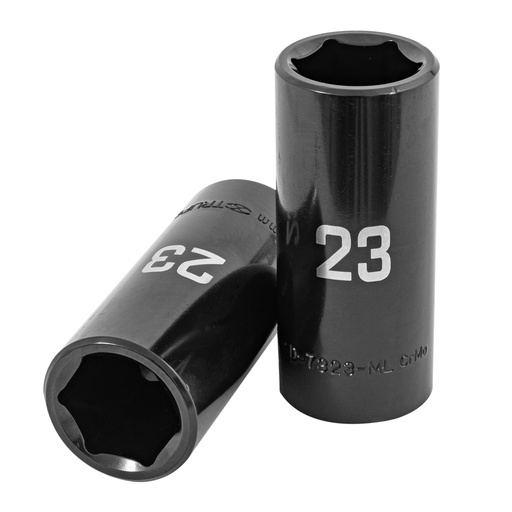 [100922] Dado largo impacto de 23 mm, 6 puntas, cuadro 1/2', TRUPER D-7323-ML