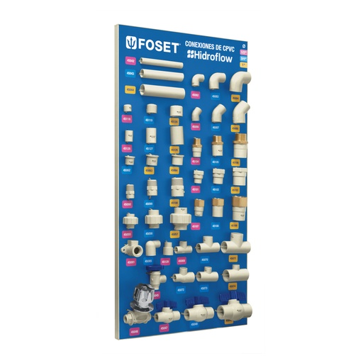 [55787] Exhibidor con conexiones de CPVC, FOSET EX-CPVC-FOS