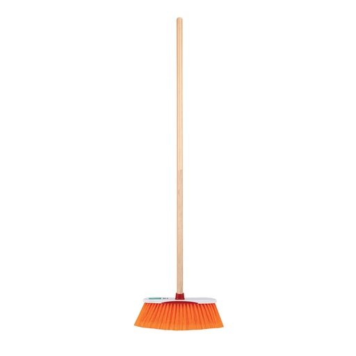 [57030] Escoba estándar extrasuave cerdas de PET, bastón de madera ES-350S