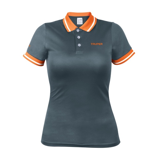 [61087] Playera polo performance para mujer, gris, M, Truper DRY-GD-M