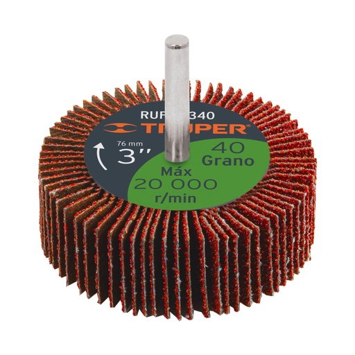 [13040] Rueda flap de 3', grano 40, Truper RUFLA-340
