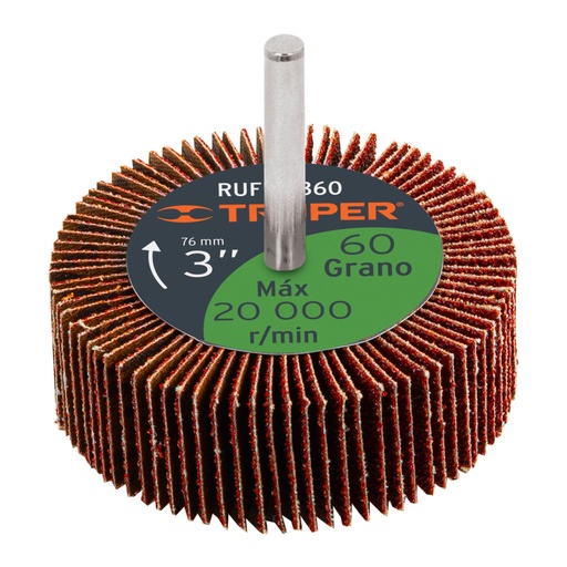 [13041] Rueda flap de 3', grano 60, TRUPER RUFLA-360