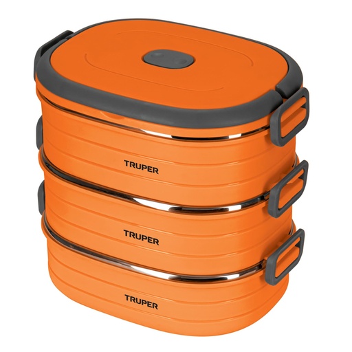 [66076] Lonchera térmica con 3 contenedores de acero inoxidable LUNCH-3