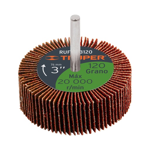 [13044] Rueda flap de 3', grano 120, TRUPER RUFLA-3120