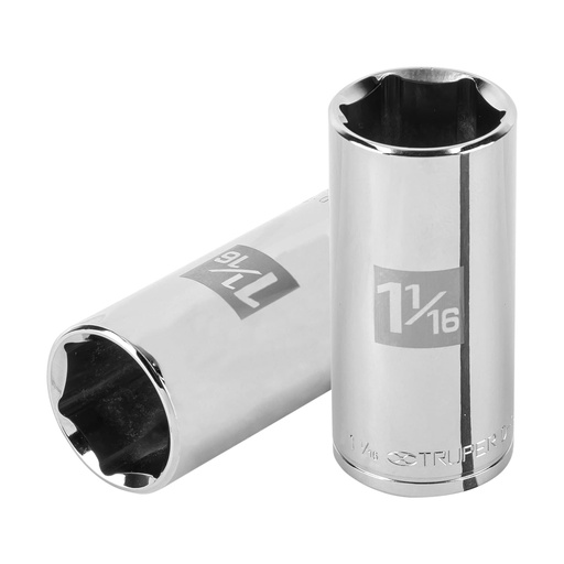 [100997] Dado largo de 1-1/16', 6 puntas, cuadro 1/2', TRUPER D-1234-HL