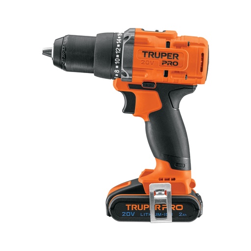 [103249] Taladro/destornillador 1/2', 20V, 1 batería 2Ah, TRUPER PRO TALI-20A2