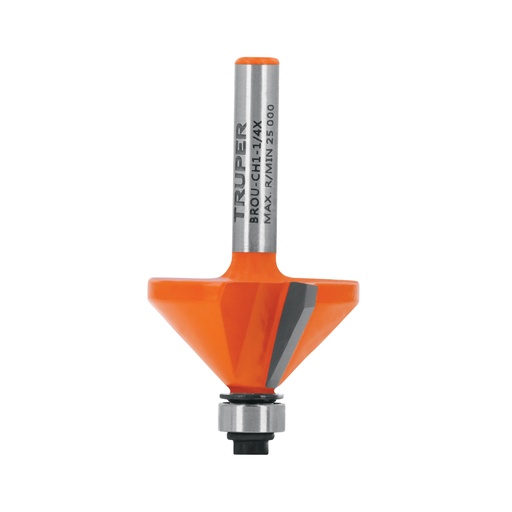 [11468] Broca para router, chaflán, 1-1/4' con balero, TRUPER BROU-CH1-1/4X