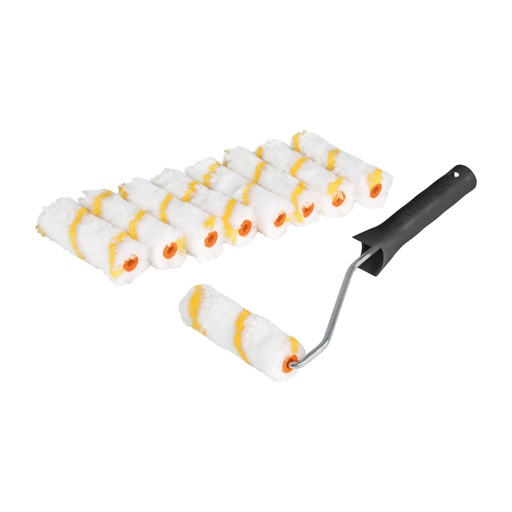 [12132] Kit de maneral y 9 mini rodillos de 4' de poliéster, TRUPER ROPI-420N9