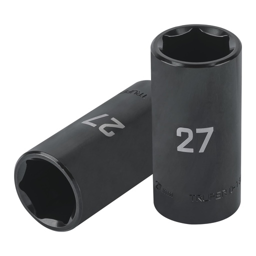 [100926] Dado largo impacto de 27 mm, 6 puntas, cuadro 1/2', TRUPER D-7327-ML