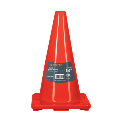 [13120] Cono de precaución de 45 cm de PVC, Truper CONO-45