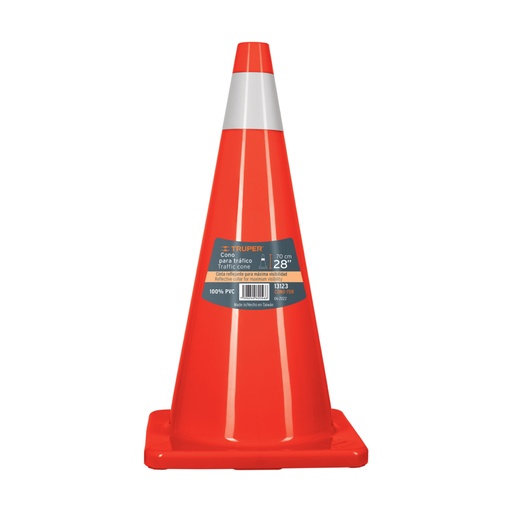 [13123] Cono de precaución de 70 cm de PVC con reflejante, TRUPER CONO-70R