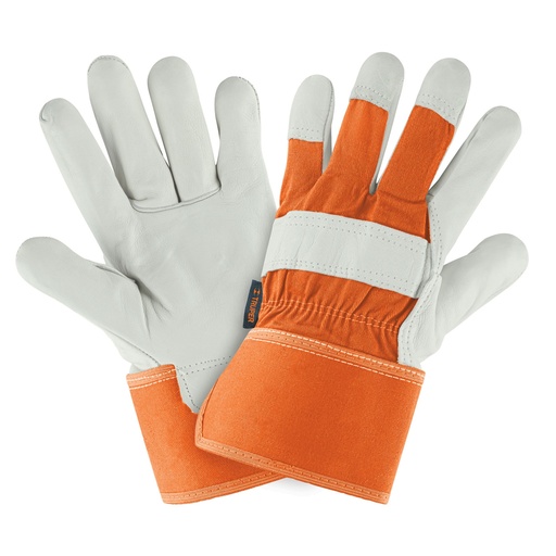 [17051] Guantes de piel de res y dorso de loneta, TRUPER GU-255