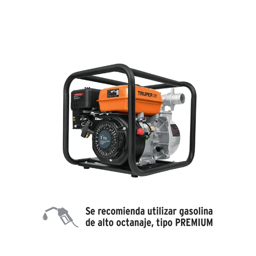[17116] Motobomba autocebante 2'x2', gasolina 7HP, agrícola, TRUPER MOTB-2