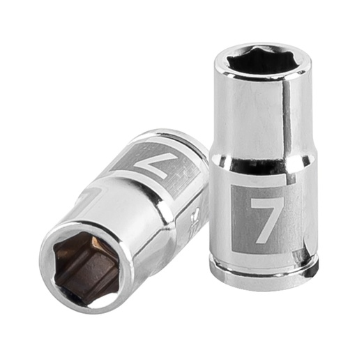 [13169] Dado de 7 mm, 6 puntas, cuadro 1/4', TRUPER D-1407-M