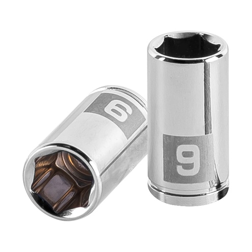 [13171] Dado de 9 mm, 6 puntas, cuadro 1/4', TRUPER D-1409-M