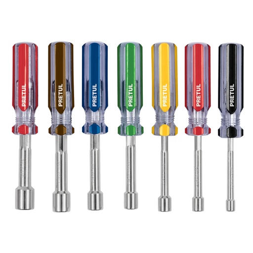 [21420] Juego de 7 desarmadores de caja mango de PVC, PRETUL DJ-7P