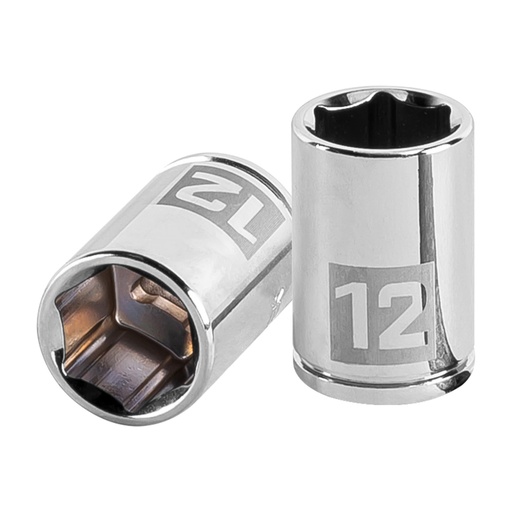 [13174] Dado de 12 mm, 6 puntas, cuadro 1/4', TRUPER D-1412-M
