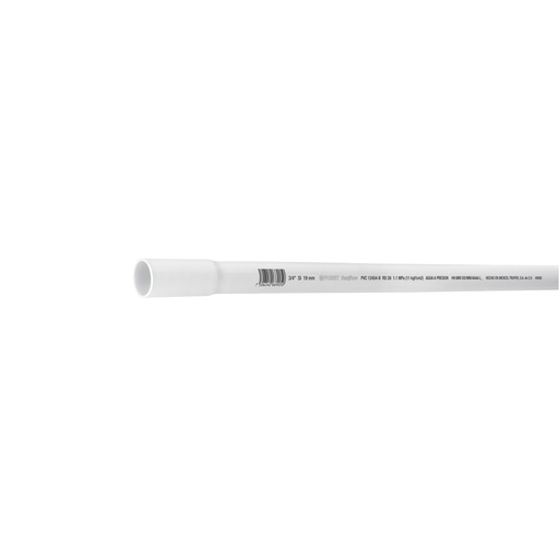 [40082] Tubo de 3/4' PVC hidráulico RD 26, 3m, 0.5kg, FOSET PVC-102