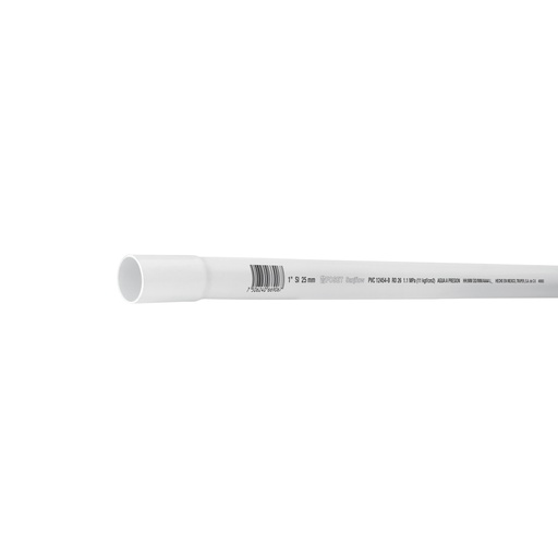 [40083] Tubo de 1' PVC hidráulico RD 26, 3m, 0.6kg, FOSET PVC-103