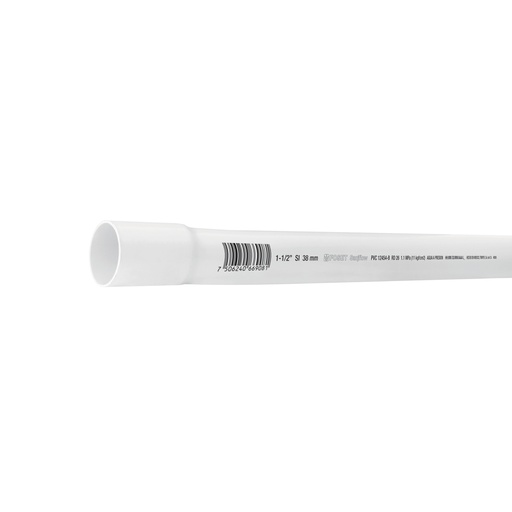[40085] Tubo de 1-1/2' PVC hidráulico RD 26, 3m, 1.2kg, FOSET PVC-105