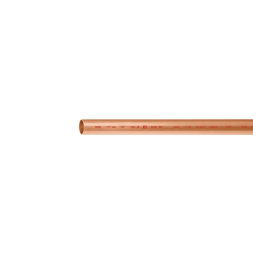 [41274] Tubo rígido de cobre 1/2' tipo 'M', 3m, 0.9kg, FOSET CC-001M