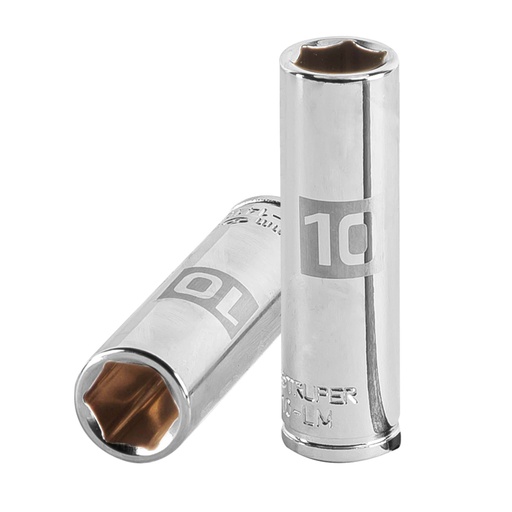 [13204] Dado largo de 10 mm, 6 puntas, cuadro 1/4', TRUPER D-1410-LM