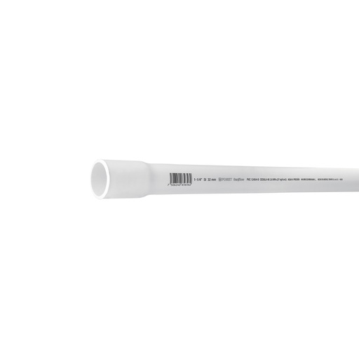 [45520] Tubo de 1-1/4' PVC hidráulico cédula 40, 3m, 1.9kg, FOSET PVC-004